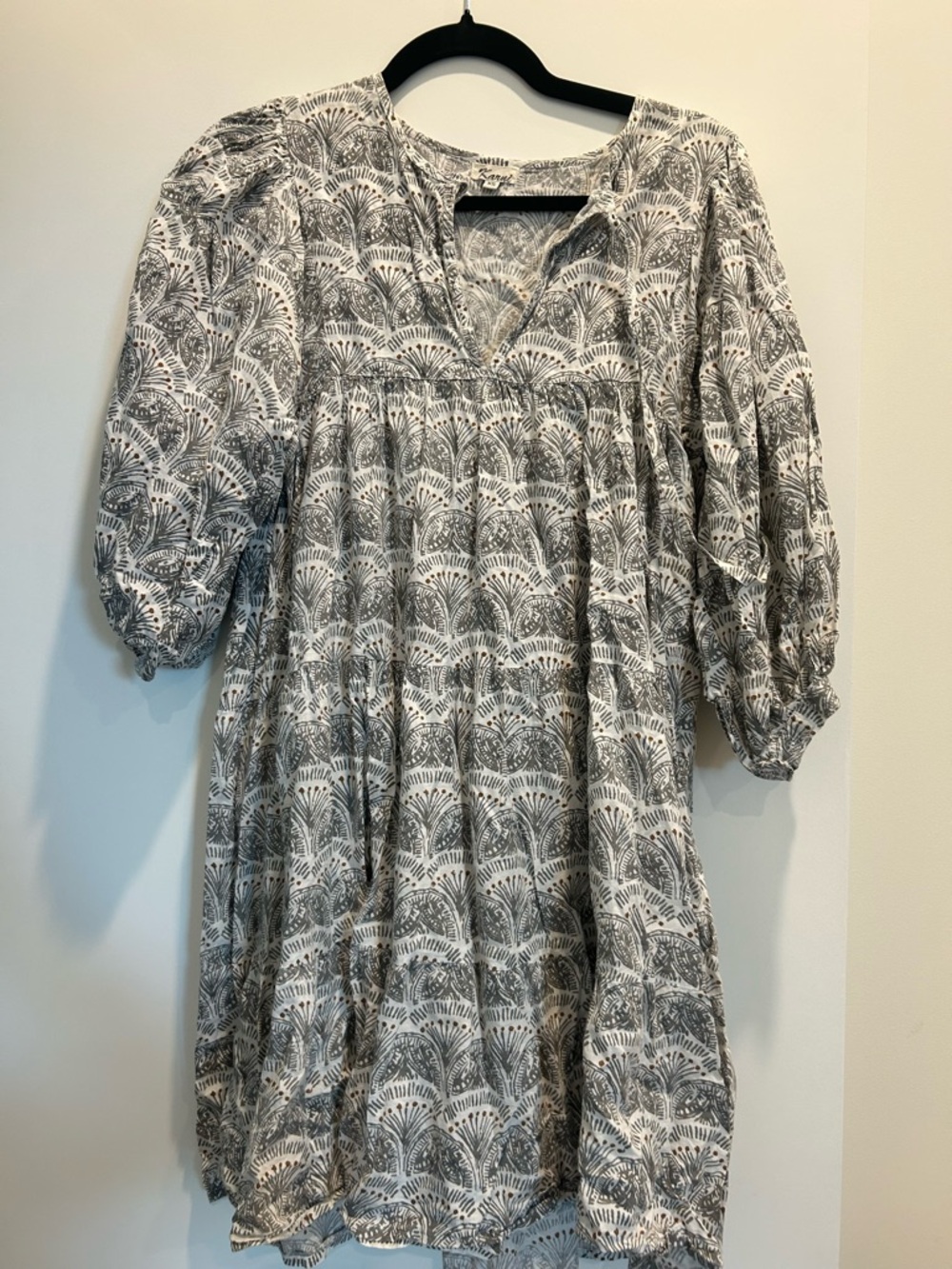 Etsy block Printed Puff-Sleeve Dress